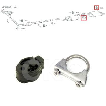 For Ford Focus MK1 1.6 & 2.0 Rear Exhaust Back Box Rubber & Clamp Fitting Kit