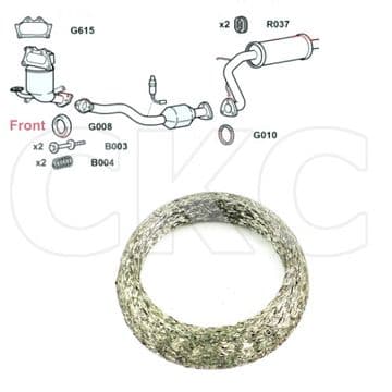 For Honda Jazz GE 1.2 & 1.4 MPV 2010 To 2016 Front Down Pipe Exhaust Gasket