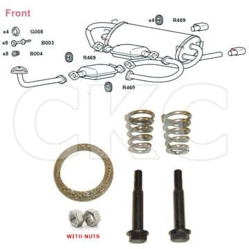 For Honda NSX Models 3.0 Coupe Front Down Pipe Exhaust Gasket Bolts Fitting Kit