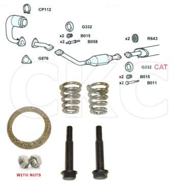 For Nissan Pulsar 1.6 DIG T C13 2015 To 18 Rear CAT Section Exhaust Fitting Kit