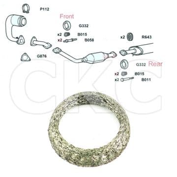 For Nissan Pulsar 1.6 DIG T C13 Mk3 2018 To 2018 Rear CAT Section Exhaust Gasket