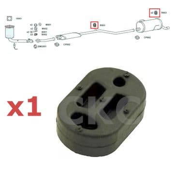 For Peugeot 206 Models 1.1 1.4 1.6 Centre & Rear Back Box Exhaust Rubber Hanger