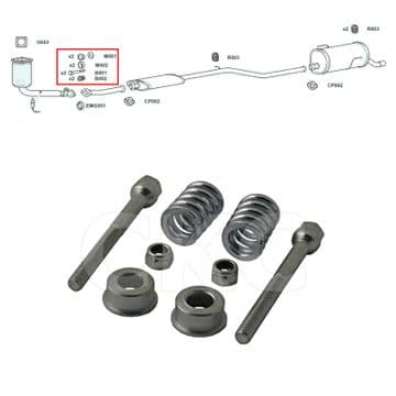 For Peugeot 206 Models 1.1 1.4 & 1.6 Front Down Pipe Lower Exhaust Fitting Kit