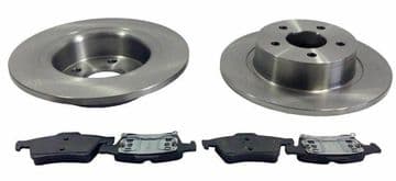 For Transit Connect 2002 Onwards Pair Of Rear Brake Discs & Set Of Brake Pads