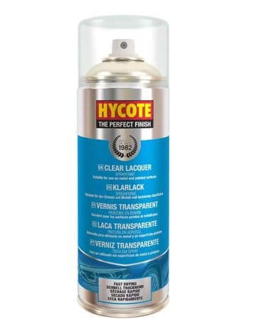 Hycote Colour Clear Lacquer Aerosol Spray Paint High Gloss Fast Drying 400ml