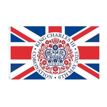 King Charles III Flag, Coronation Flags Union Jack Flags 5Ft X 3Ft Coronation De