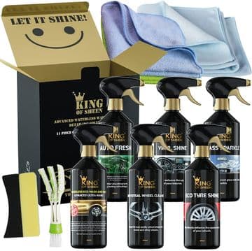 King of Sheen Waterless 11 Piece Car Cleaning Kit, to Clean Your Entire Vehicle