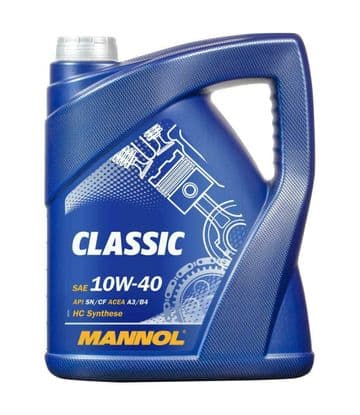 MANNOL 5L Classic Semi-Synthetic Engine Oil 10W-40 API SN/CH-4 ACEA A3/B6