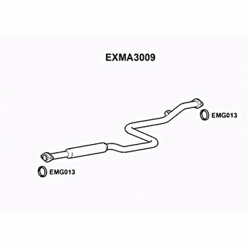 MAZDA 626 MODELS 1997 TO 2002 EXHAUST CENTRE SILENCER MIDDLE BOX EXMA3009