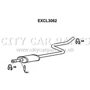 Mitsubishi Colt 1.1 And 1.3 Exhaust Centre Silencer Middle Box EXCL3062