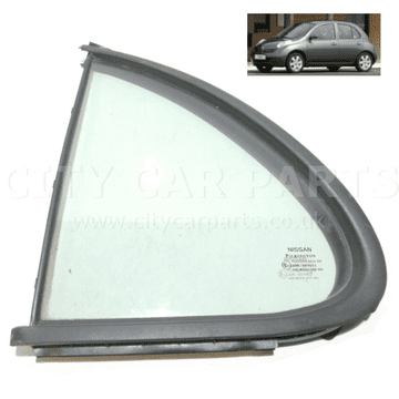 Nissan Micra K12e 2003 To 2010 Rear Door Quarter Glass Window Rear Left Near Side