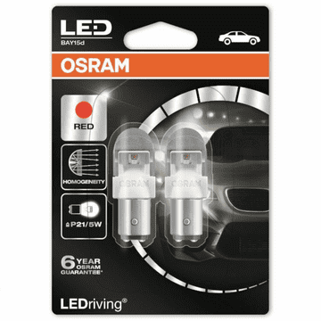 OSRAM LEDriving Retrofit 380 P21/5W Red Long Life Bulbs (Twin Pack)