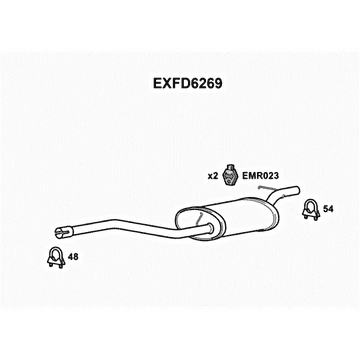 VOLVO C30 S40 V50 2004 TO 2012 EXHAUST REAR SILENCER BACK BOX EXFD6269