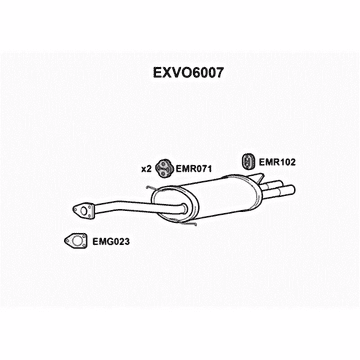 VOLVO V40 S40 EXHAUST SILENCER REAR BACK BOX TAIL PIPES EXVO6007
