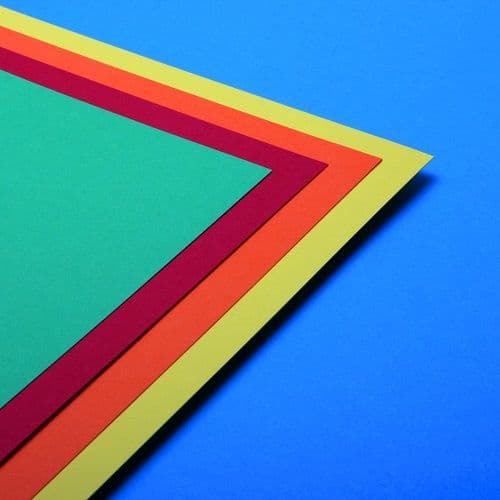 A2 Assorted Bright Coloured Card 160GSM - 100 Sheets