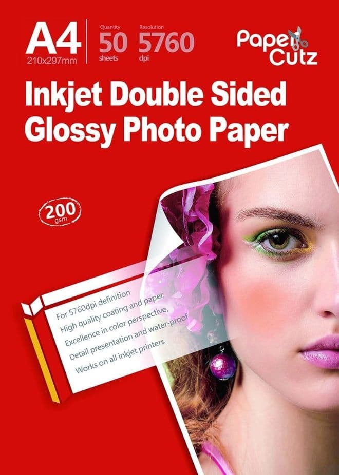 A4 Inkjet Glossy 200GSM Photo Paper Double Side - 50 Sheets