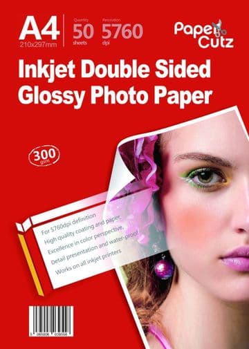 A4 Inkjet Glossy 300GSM Photo Paper Double Side - 50 Sheets