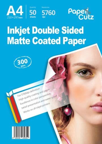 A4 Inkjet Matte 300GSM Photo Paper Double Side - 50 Sheets