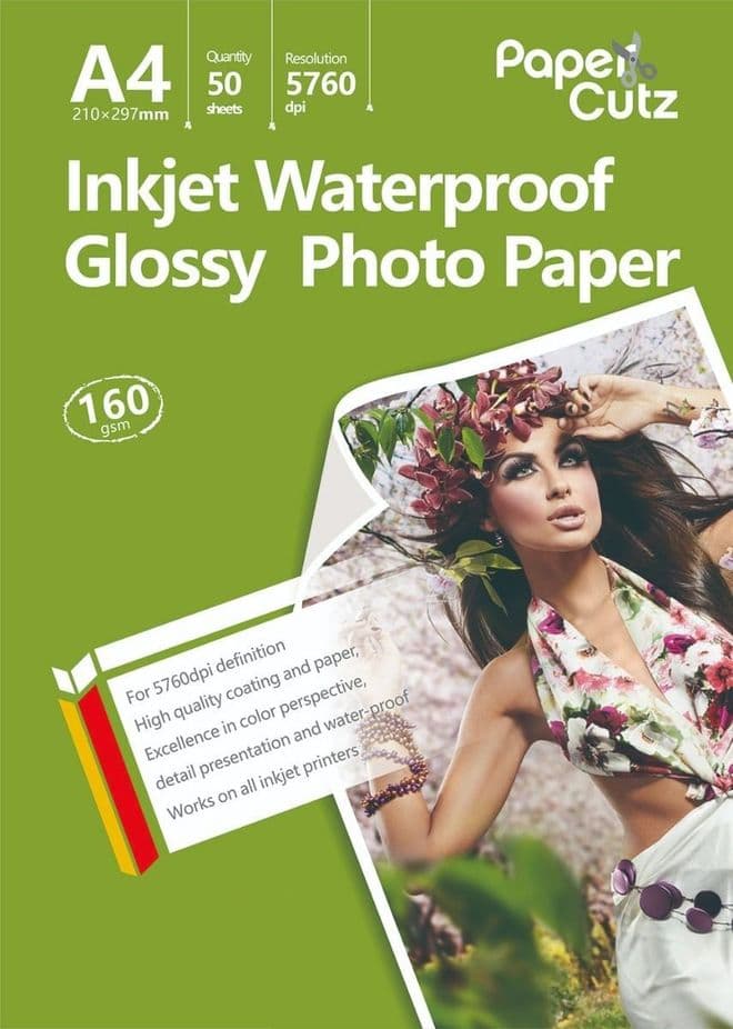 A4 Photo Paper Inkjet Glossy 160GSM Waterproof - 50 Sheets