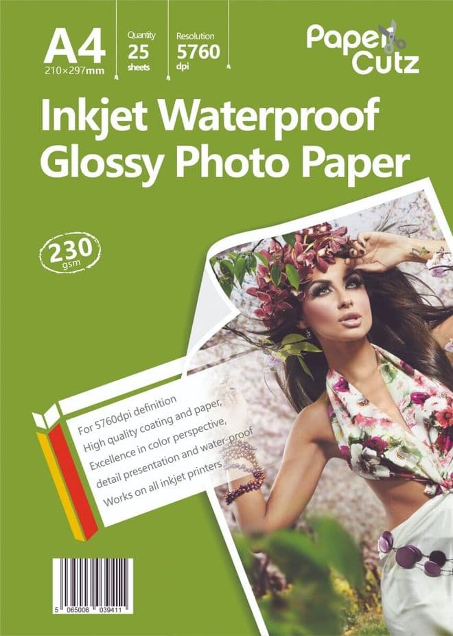 A4 Photo Paper Inkjet Glossy 230GSM Waterproof - 25 Sheets