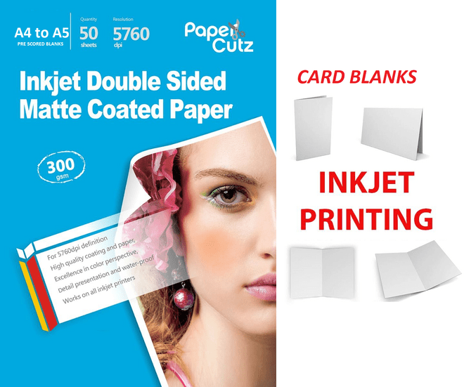 A4 to A5 300GSM Card Blank Inkjet Matte Photo x500