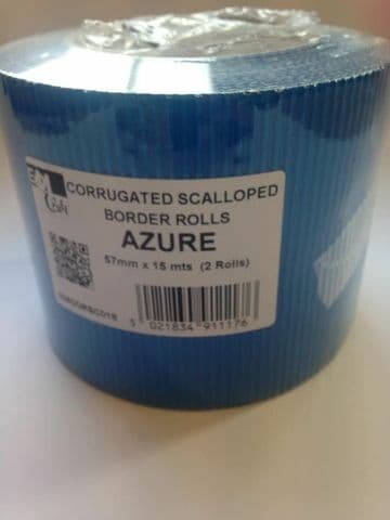 Azure Border Roll Cardboard Corrugated Scalloped Edge - 1 Roll