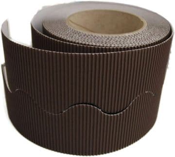 Chocolate Brown Border Roll Cardboard Corrugated Scalloped Edge - 1 Roll