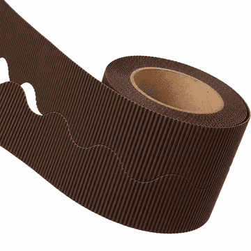 Chocolate Brown Border Roll Cardboard Corrugated Scalloped Edge - 1 Roll