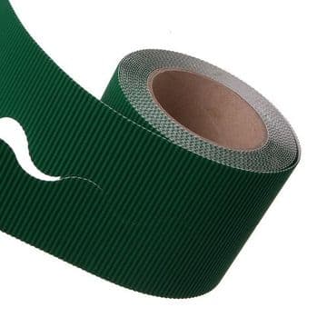 Emerald Green Border Roll Cardboard Corrugated Scalloped Edge - 1 Roll
