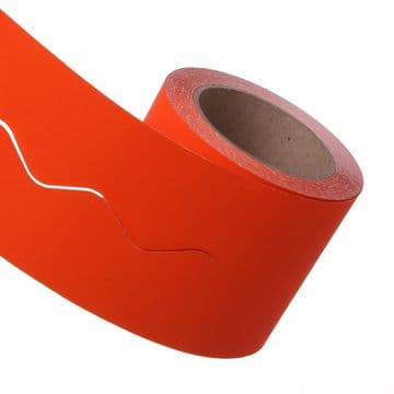 Fire Orange Bordette Scalloped Paper Roll - 1 Roll