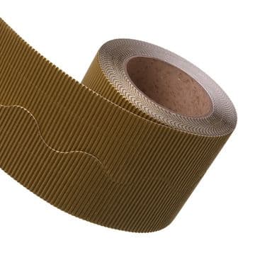 Gold Border Roll Cardboard Corrugated Scalloped Edge - 1 Roll