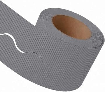 Grey Border Roll Cardboard Corrugated Scalloped Edge - 1 Roll