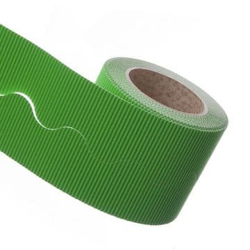 Leaf Green Border Roll Cardboard Corrugated Scalloped Edge - 1 Roll