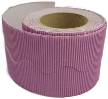Lilac Border Roll Cardboard Corrugated Scalloped Edge - 1 Roll