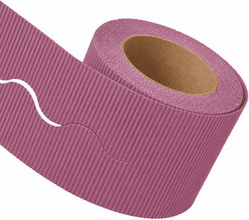 Lilac Border Roll Cardboard Corrugated Scalloped Edge - 1 Roll