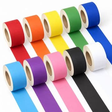 Mixed Colour Straight Display Border Rolls 48mm × 50m – 10 Roll Classroom Value Pack