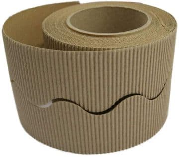 Mocha Border Roll Cardboard Corrugated Scalloped Edge -1 Roll