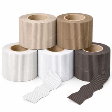 Naturals Cardboard Corrugated Border Roll Scalloped Edge - 5 Rolls