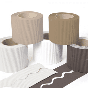 Naturals Cardboard Corrugated Border Roll Scalloped Edge - 5 Rolls