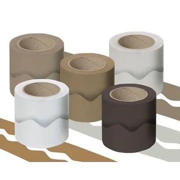 Naturals Shades Pack Bordette Scalloped Paper Roll - 5 Pack