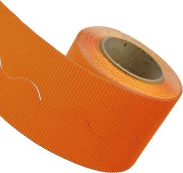 Orange Border Roll Cardboard Corrugated Scalloped Edge - 1 Roll