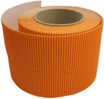 Orange Border Roll Cardboard Corrugated Scalloped Edge - 1 Roll