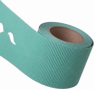 Peppermint Green Border Roll Cardboard Corrugated Scalloped Edge - 1 Roll