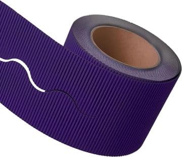Purple Border Roll Cardboard Corrugated  Scalloped Edge - 1 Roll