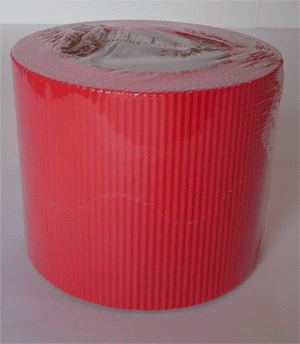 Scarlet Red Border Roll Cardboard Corrugated Scalloped Edge - 1 Roll