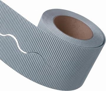 Silver Border Roll Cardboard Corrugated Scalloped Edge - 1 Roll