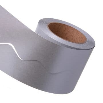 Silver Bordette Scalloped Paper Roll - 1 Roll