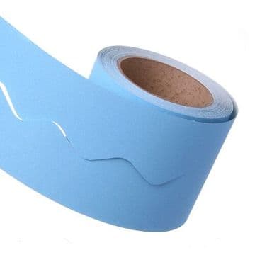 Sky Blue Bordette Scalloped Paper Roll - 1 Roll