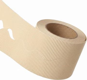 Soft Cream Border Roll Cardboard Corrugated Scalloped Edge -1 Roll