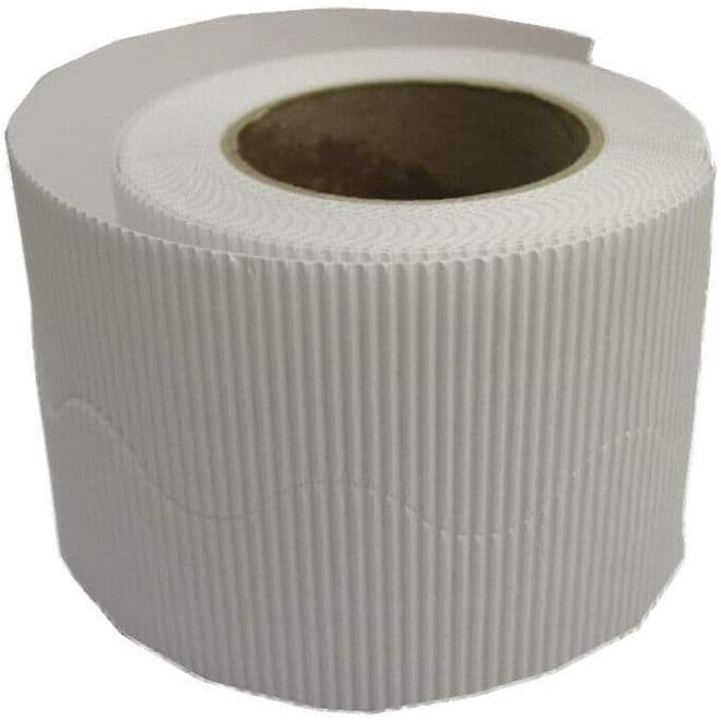 Soft White Border Roll Cardboard Corrugated Scalloped Edge -1 Roll